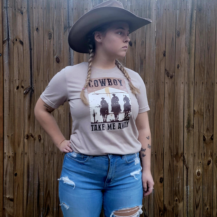 Cowboy Take Me Away T Shirt - Junk Peddler