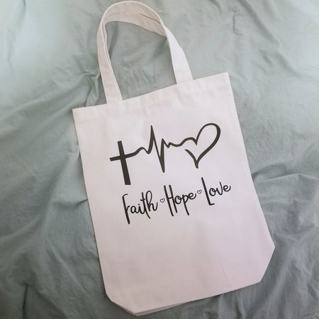 Faith Hope Love Canvas Tote - Junk Peddler