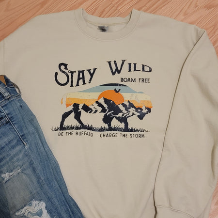 Stay Wild Roam Free Crewneck - Junk Peddler