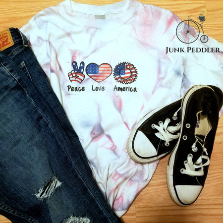 Peace Love America T Shirt - Junk Peddler
